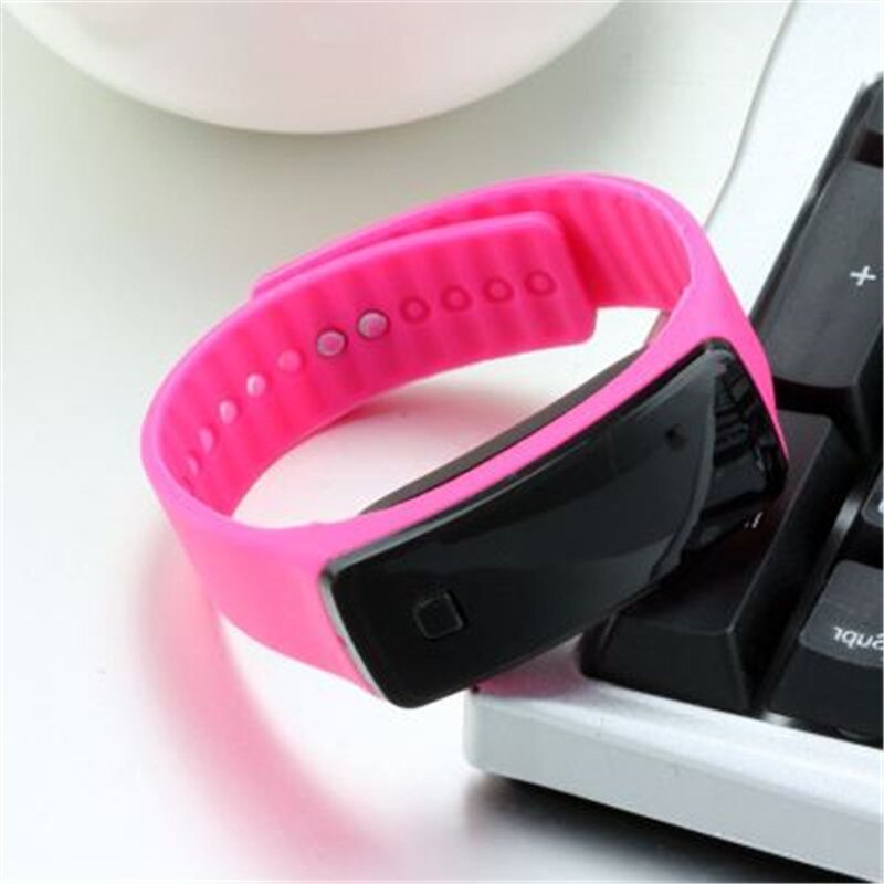 Reloj Led de silicona para niños y mujeres, reloj Digital electrónico para niños, pulsera de muñeca para niños y niñas, Kol Saati: rose red