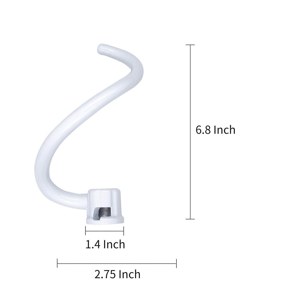 Aluminum For KitchenAid Stand Mixer Spiral Coated Dough Hook KV25G0X, KV25G8X, kv25hx, KP26M1X, KP26M8X, KL26M8X