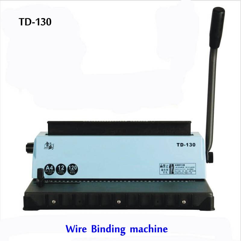 Machine à relier le papier en fil A4, perforateur, machine à relier les livres de grande capacité, machine manuelle pour reliure de fil en spirale, TD-130