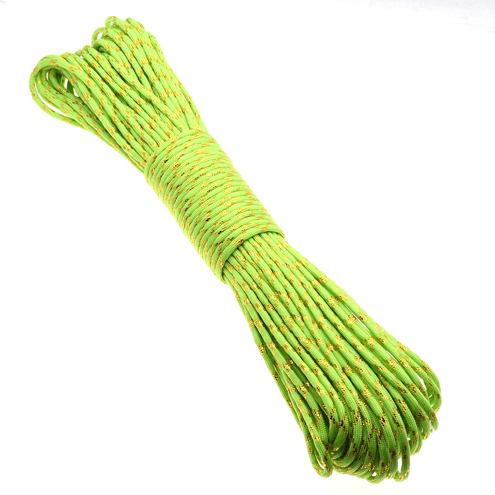 Gold Silver Cord 550 Paracord Parachute Cord Lanyard Mil Spec Type III 7 Strand Core 100 FT 19 Colors