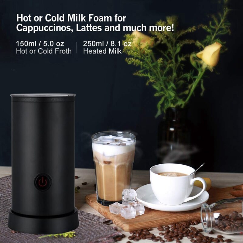 Mousseur à lait automatique, machine à mousse automatique de grande capacité pour mousse de lait et froid, frotte à café en acier inoxydable