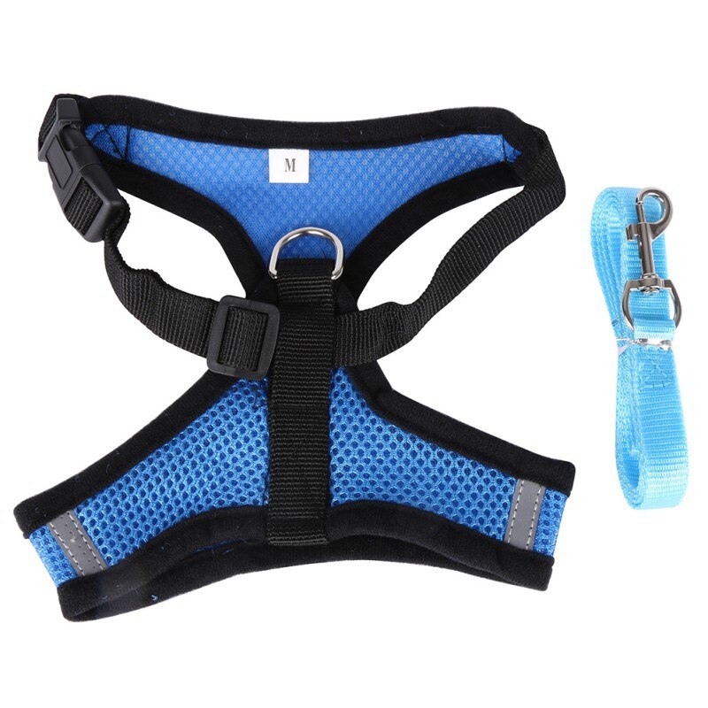 Adjustable Nylon No Pull Dog Harness Vest For Big Dog Harness Large Dog Leash XL Medium Pet Supplies Vest Pet Collar: Blue / XL