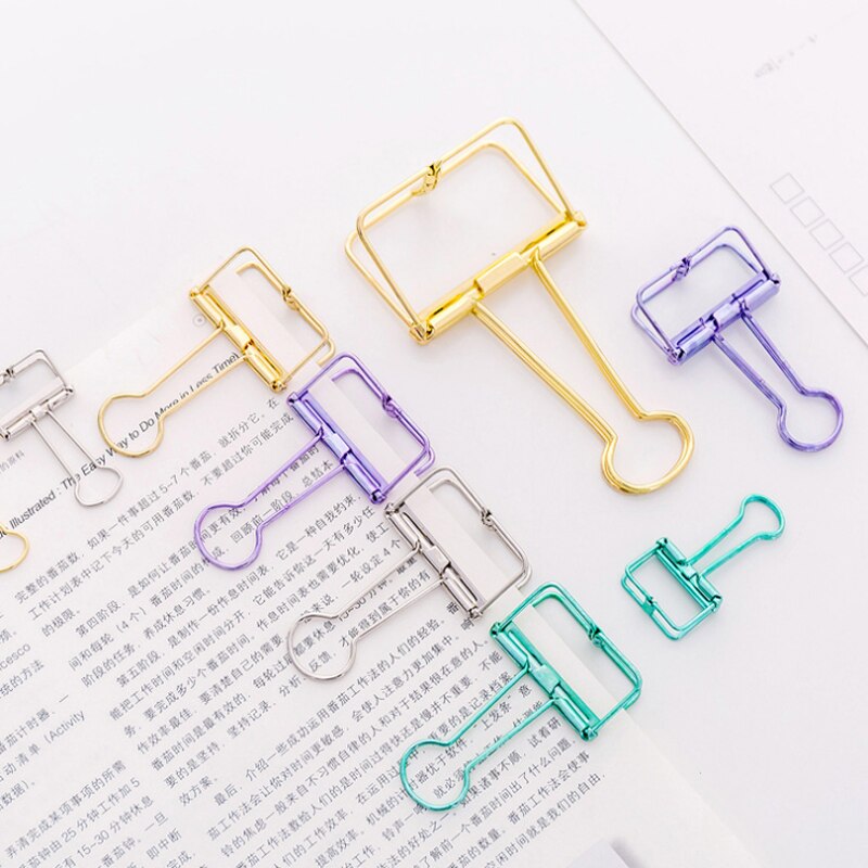 1pcs/lot colorful Folder Metal clips classification paper clips Food packaging clip bookmark