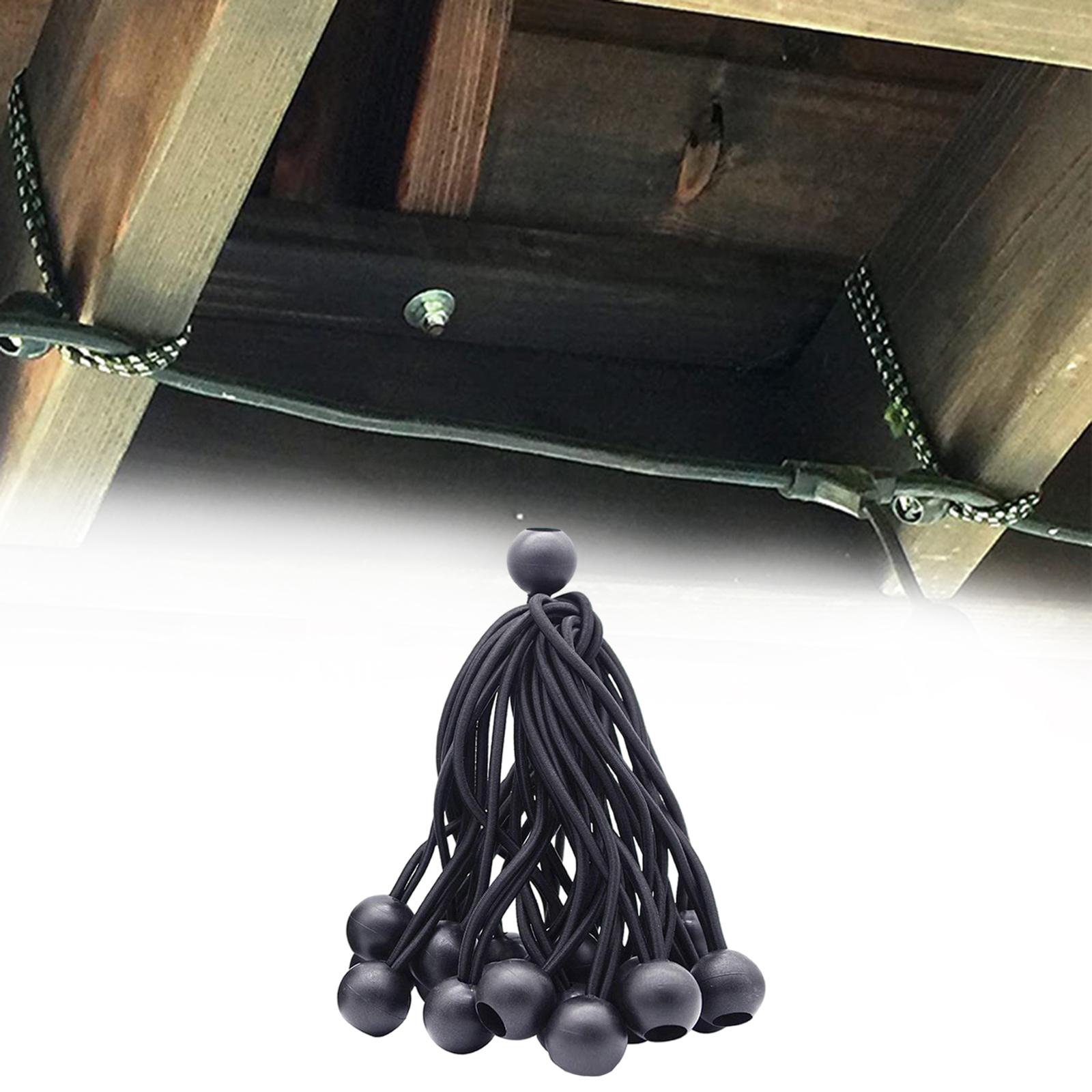 Correa de lona para toldo, cuerda elástica duradera, 10x: Negro
