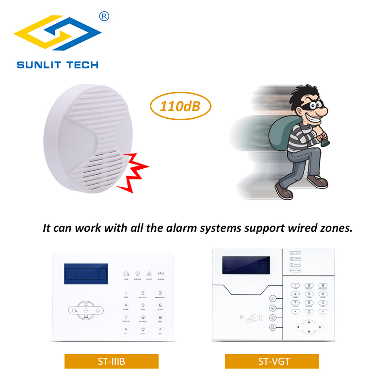 Mini Wired Indoor Siren Alarm Sound 110dB horn Strobe Alter System Wired Hooter sirene alarme For Home Security Sound Alarm