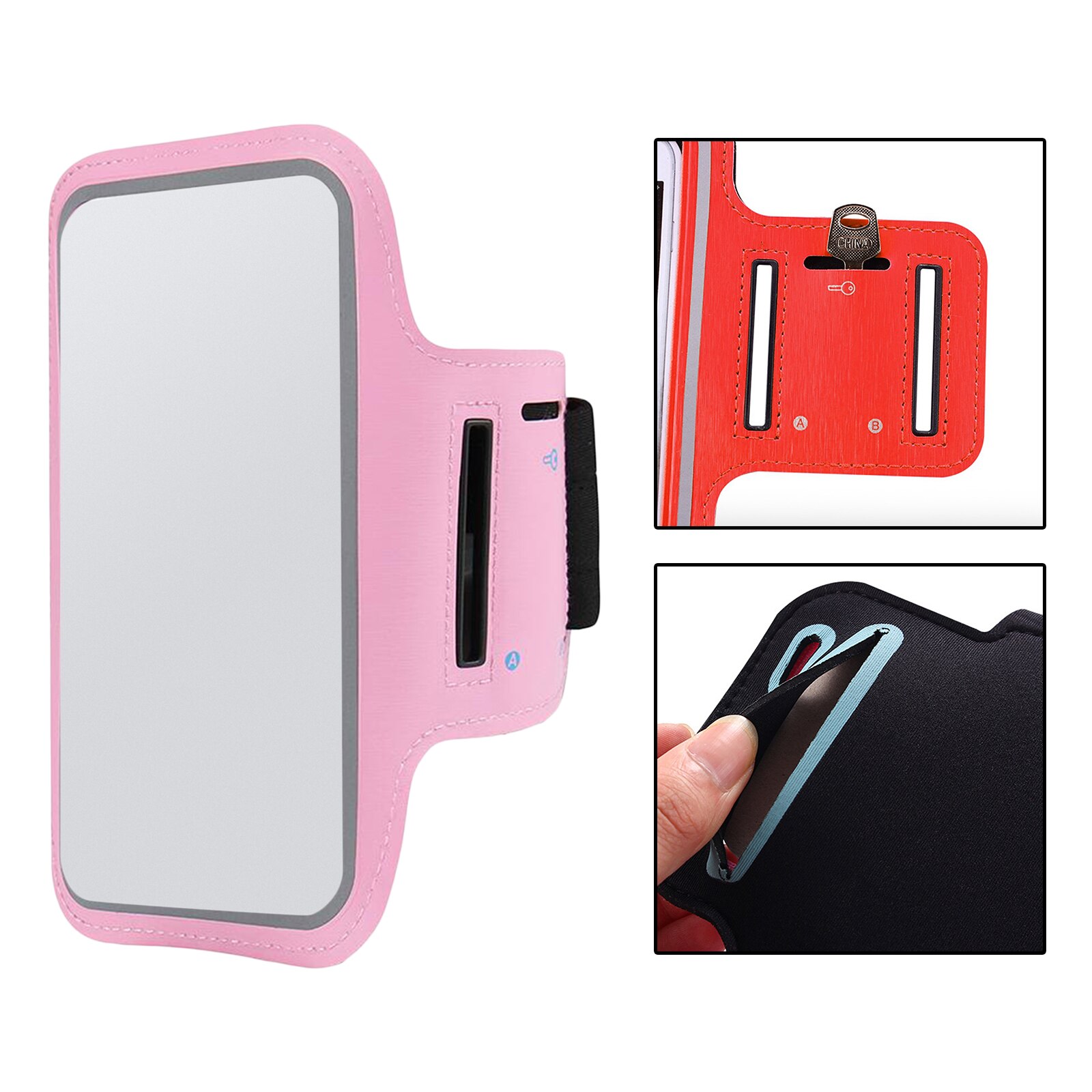 1pc Telefon Handgelenk Armband Übung Halter Container Bund Radfahren Workouts: pink