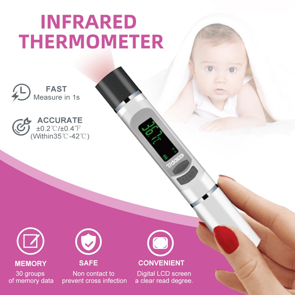 Mini Non-Contact Infrarood Thermometer Draagbare Digitale Elektronische Outdoor/Indoor Thermometer 1S Quick Waardering
