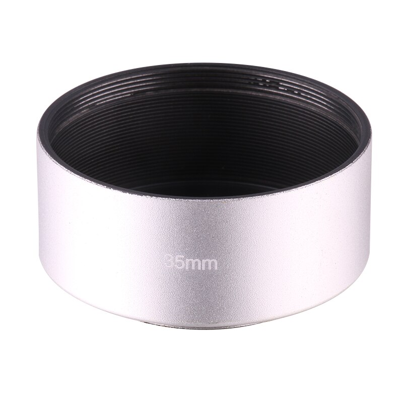 Zilver 35Mm Standard Metalen Zonnekap Voor Canon Nikon Sony Leica Olympus Pentax