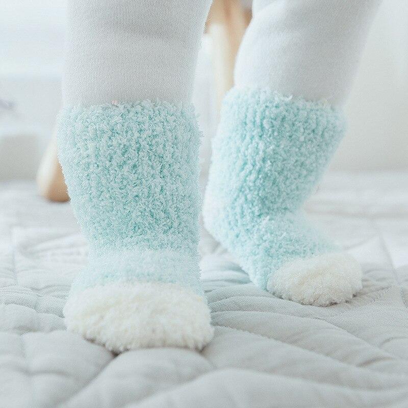 Baby freundlicher Korallen Vlies Socken Winter Warme Socken für Neugeborene Jungen Mädchen Dicke Weiche Warme Socken Baby Kleinkind Kleidung Zubehör