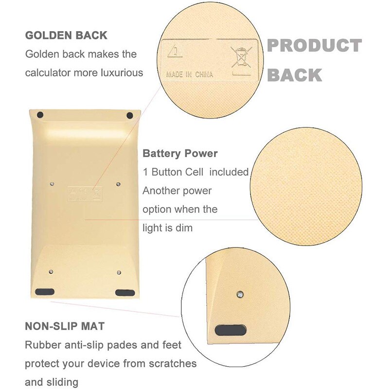 Calculator, Slim , Office/Home Electronics, Dual Powered Desktop Calculator, Solar Power, 10 Digits, Tilted LCD Di