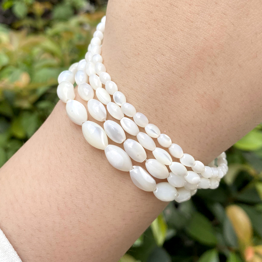 Witte Ovale Natuurlijke Zeeschelp Kralen Parelmoer Schelp Losse Kralen Voor Sieraden Maken Diy Ketting Armband Accessoires
