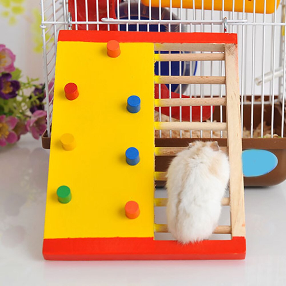 Rest Climbing Ladder Rat Colorful Non Toxic Guinea Pig Wooden Fun Play Hamster Toy Lightweight Small Pet Squirrel Multi Purpose