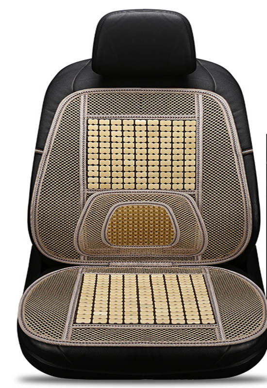 Asiento de coche para las cuatro estaciones con una sola pieza de almohadilla fresca, cojín de asiento de bambú transpirable de verano, Ventilación de Estera de bambú: Beige B