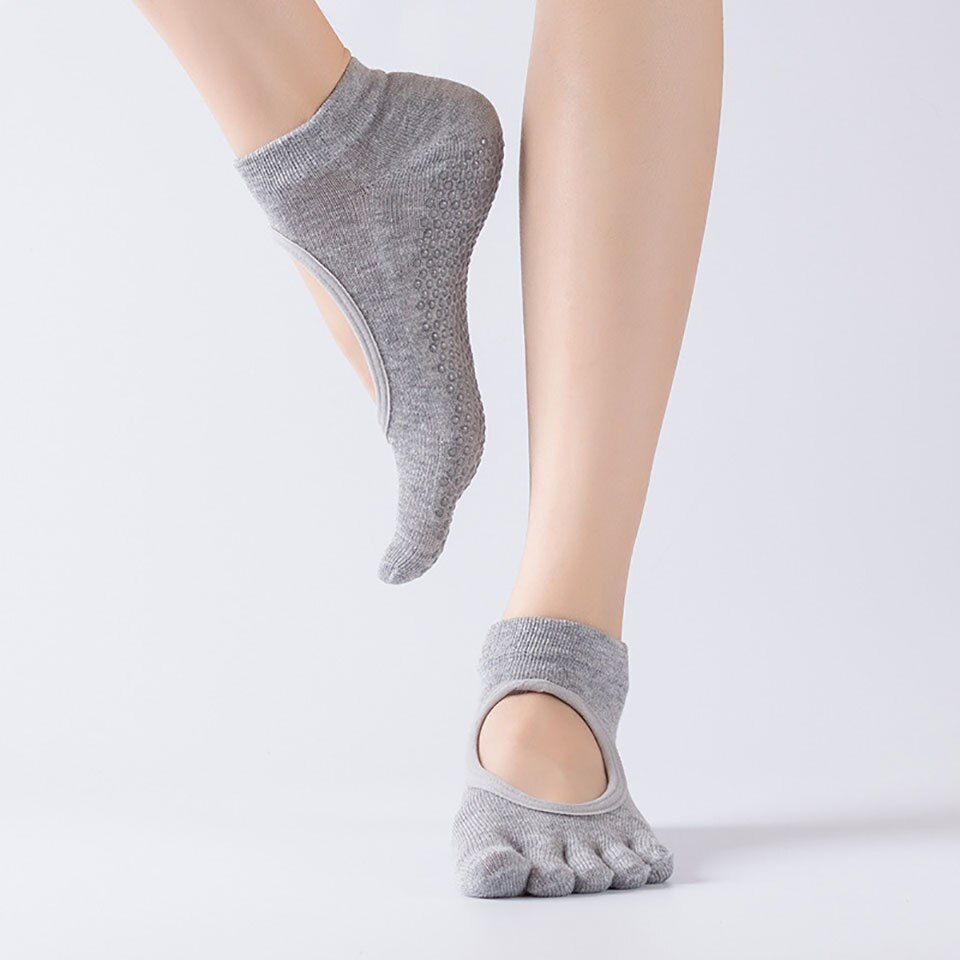 KoKossi-Calcetines de Yoga sin espalda para Ballet, cómodos y amigables con la piel, inofensivos, antideslizantes, de PVC, elásticos y duraderos, 1 par: 02