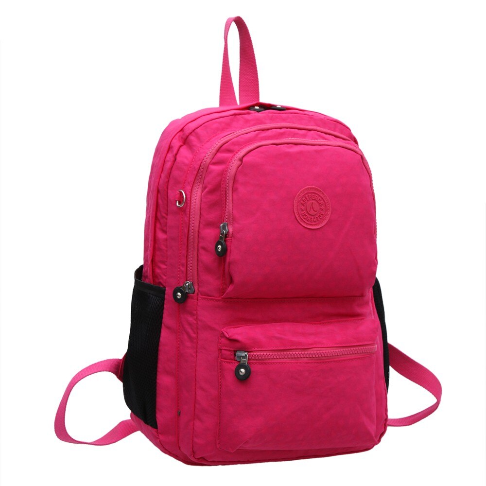 ACEPERCH Casual Laptop Backpack Women Travel Bags Multifunction Rucksack Waterproof Nylon School Backpacks For Teenagers: Red