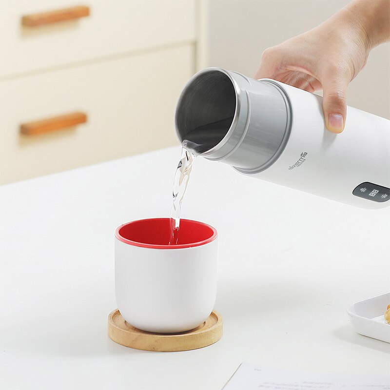Hervidor eléctrico Xiaomi Deerma, taza de agua portátil, taza de calentamiento de agua de 350ml para viajes en casa, pantalla de temperatura, toque inteligente