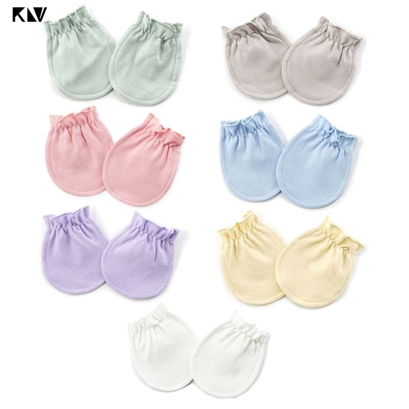 4 pares bebê luvas de algodão recém-nascido infantil elástico proteção rosto anti agarrar respirável anti riscando luvas quentes