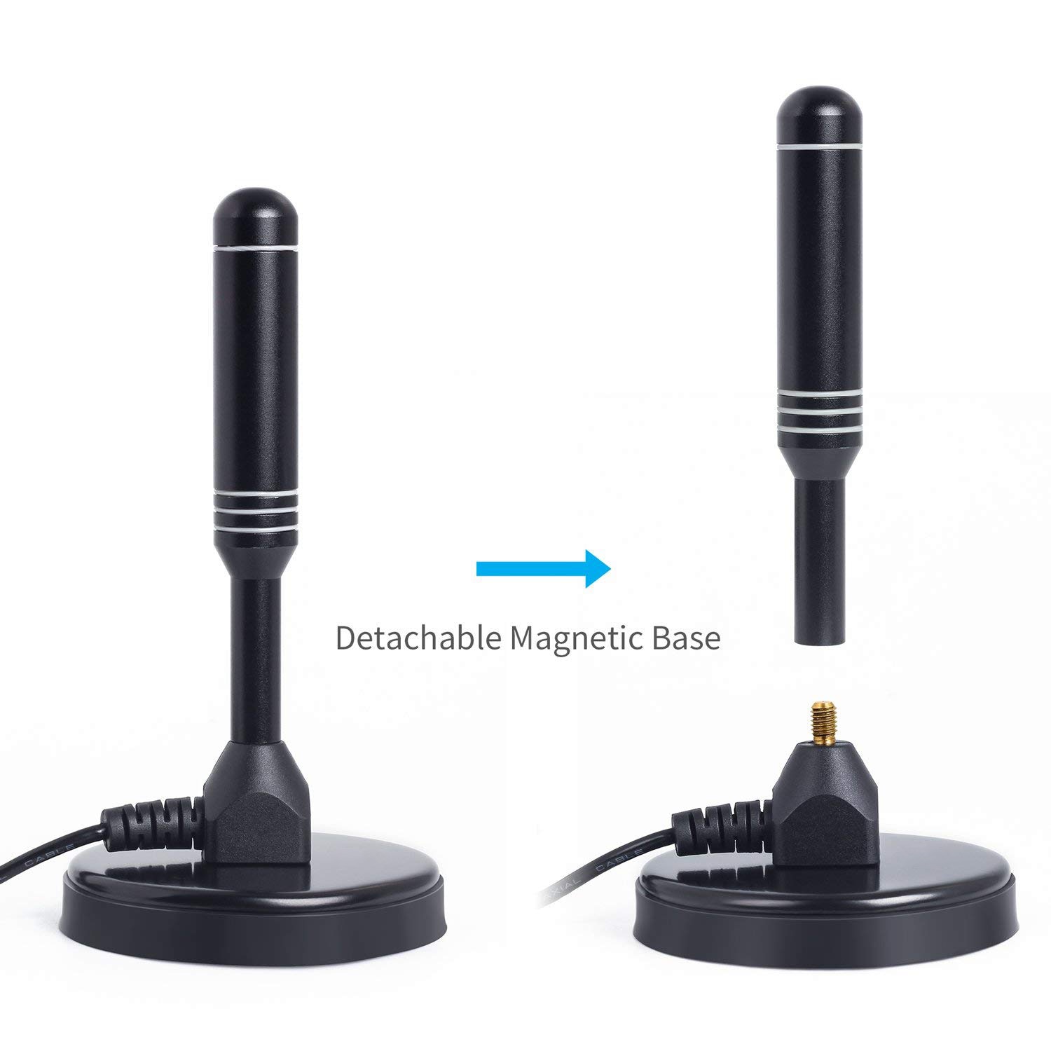 Dta 240 high gain digital tv antenne - bærbar indendørs/udendørs digital antenne til usb tv tuner / atsc tv / dab radio -