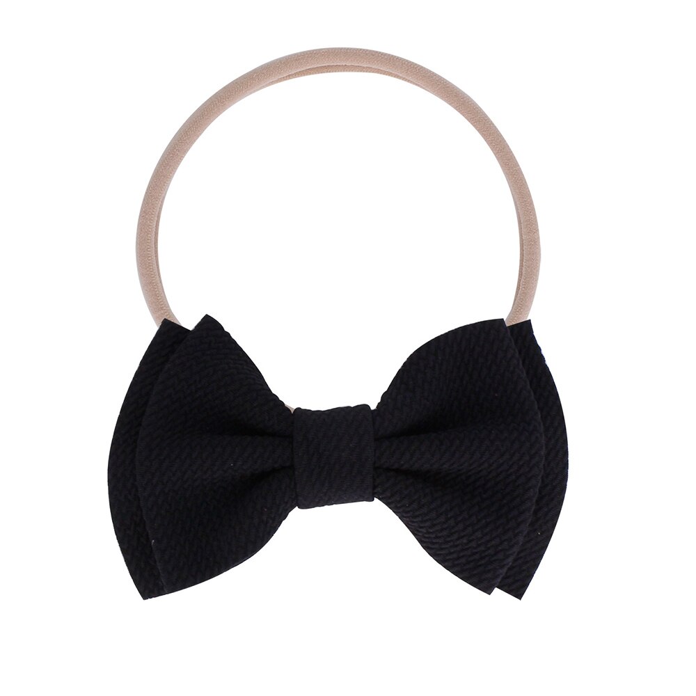 Baby Meisjes Kids Peuter Doek Boog Knoop Haarband Hoofdband Bownot Stretch Tulband Head Wrap 10 kleuren: black