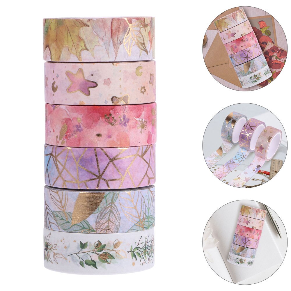 6 Rolls Wrap Decoratieve Craft Tape Art Diy Scrapbooking Papier Tape Roll