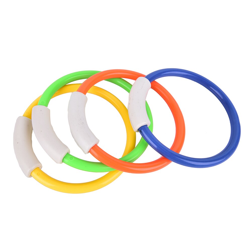 4Pcs Duik Ringen Zwembad Duiken Game Zomer Kid Onderwater Duiken Ring Sport Duiken Boeien Vier Geladen Gooien Speelgoed