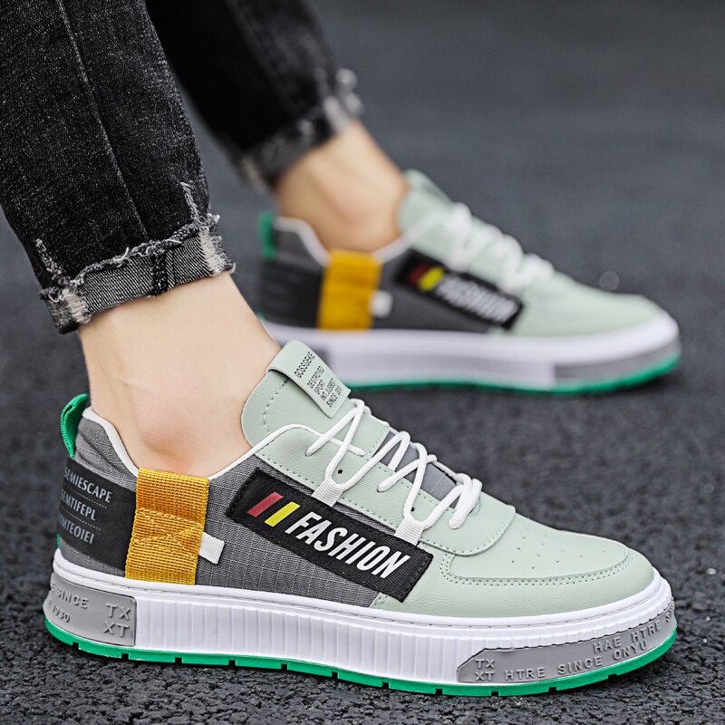 Siergan sommer herresko ungdom sportssko fritidssko lærred sko herre skate sko low cut efterår: Grøn / 9.5