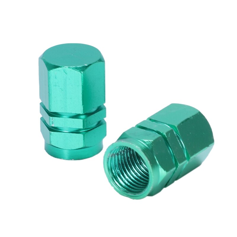 Mode 4 st bil grön legering hex typ däck hjul spindel ventillock 17 mmx 10mm