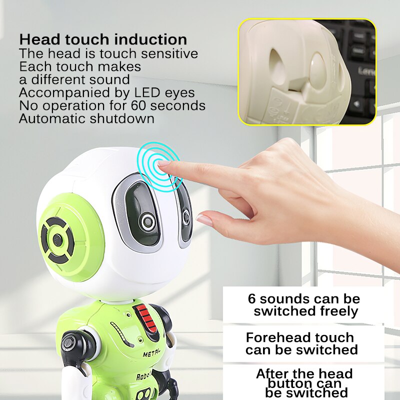 Alloy Intelligent Recording Talking Robot Voice Dialogue Cute Early Education Mini Intelligent Robots Doll Toy