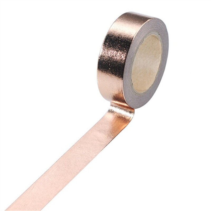 15mm*10m guld folie washi tejp silver/guld/koppar/rosa/grön färg japansk kawaii diy scrapbooking verktyg maskeringstejp