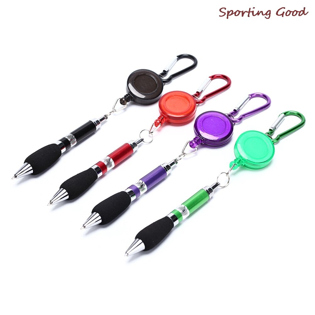 1Stck Tragbaren Schlüssel Halfter Stift Golf Stift Punktzahl Aufnahme Klettern Schnalle Kugelschreiber Teleskop Zufällige Farben