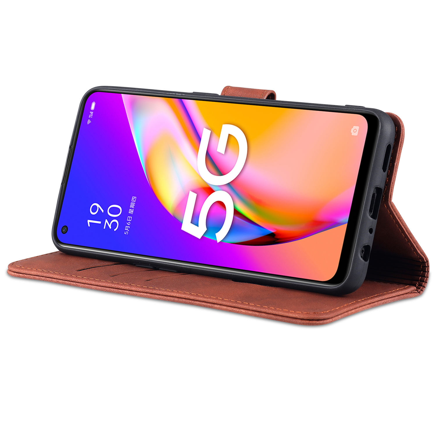 Wysokiej jakości etui z klapką dopasowane etui do OPPO A94 5G A95 5G Pu skórzane torebki na telefon etui ochronne z zamknięciem pasek AZNS