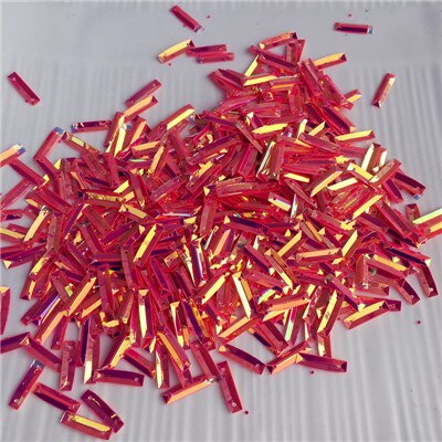 2000 Stks/partij 3X14Mm Rechthoek Cup Losse Pailletten Voor Schoenen &amp; Cap &amp; Kleding Naaien Decoratie Materialen/bruiloft Beauty Accessoires: Melon Red
