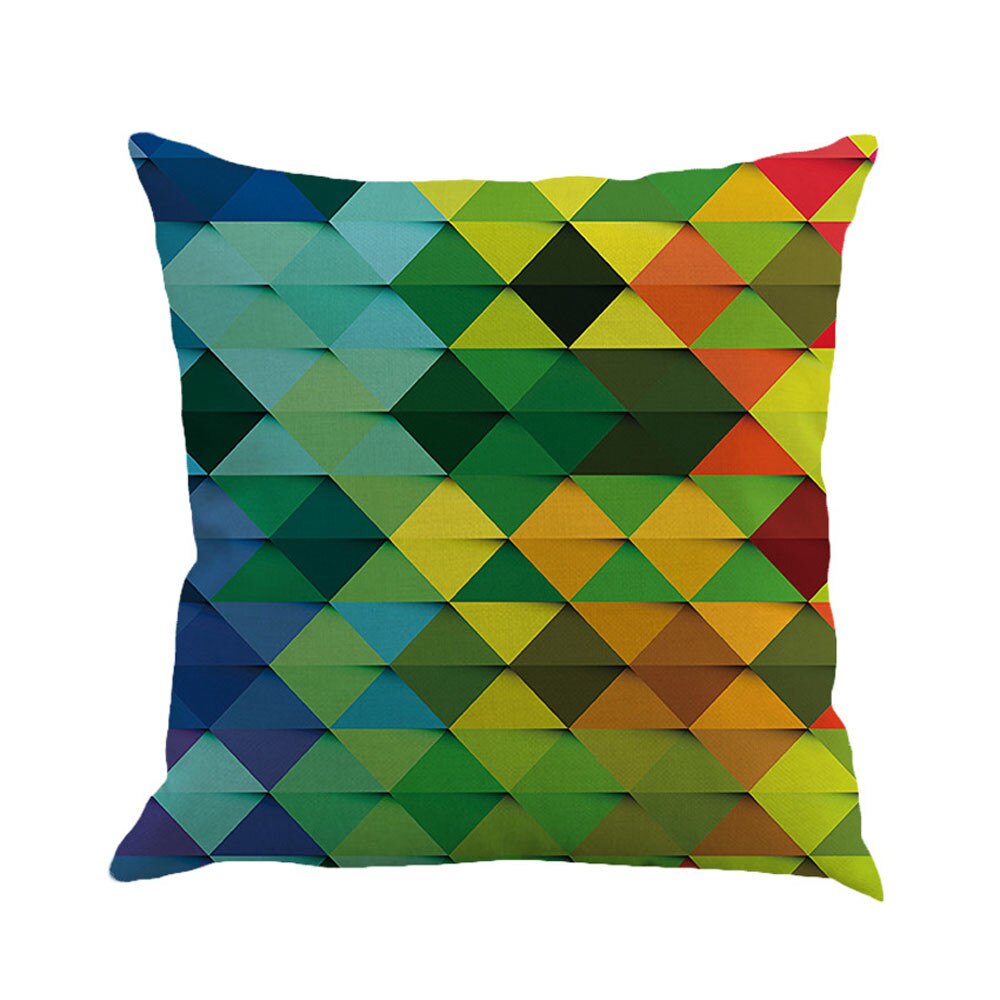 Geometry Painting Linen Pillow Case Cute Throw Pilow Cover 45*45cm Taie d'oreiller