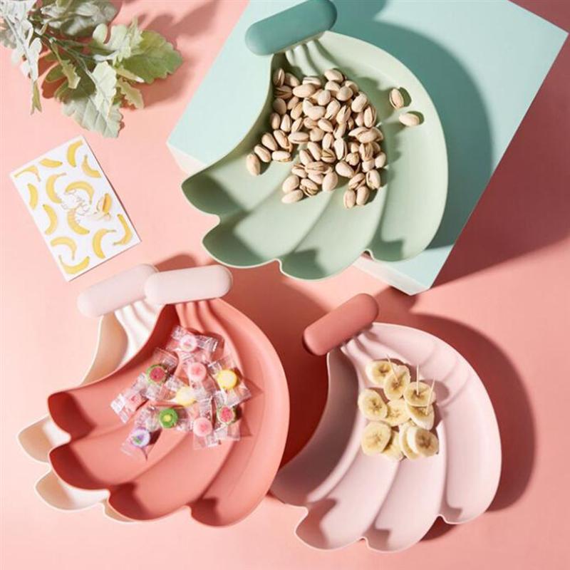 2 stk bananform snack tallerken snack fad tør frugt mad bakke husholdning plast serverings tallerken til hjemmet