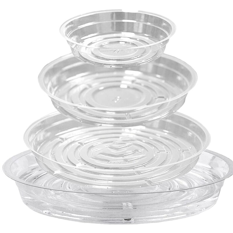 Clear Plant Saucers Excellent Transparent Drip Tray Flower Pot Mat for Indoor & Outdoor Plants 24 Pieces/Set
