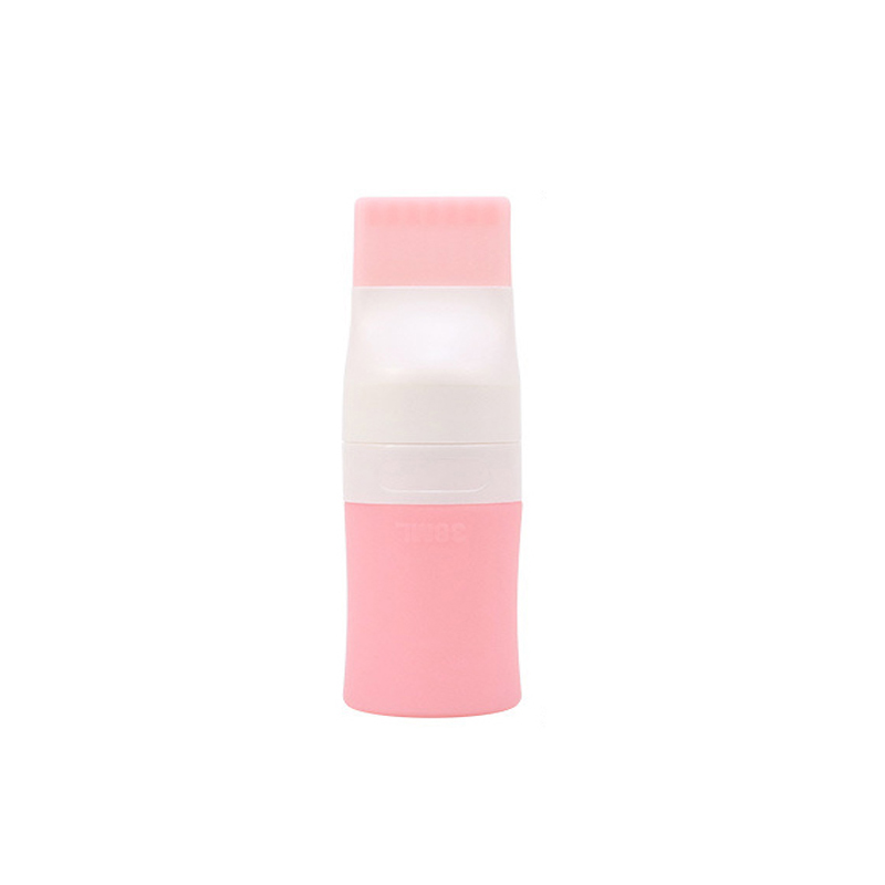 1PC 38/60/80ml Porous Silicone Dispensing Bottle Shampoo Body Wash Hair Dye Lotion Refillable Bottling Portable Travel: Light Grey
