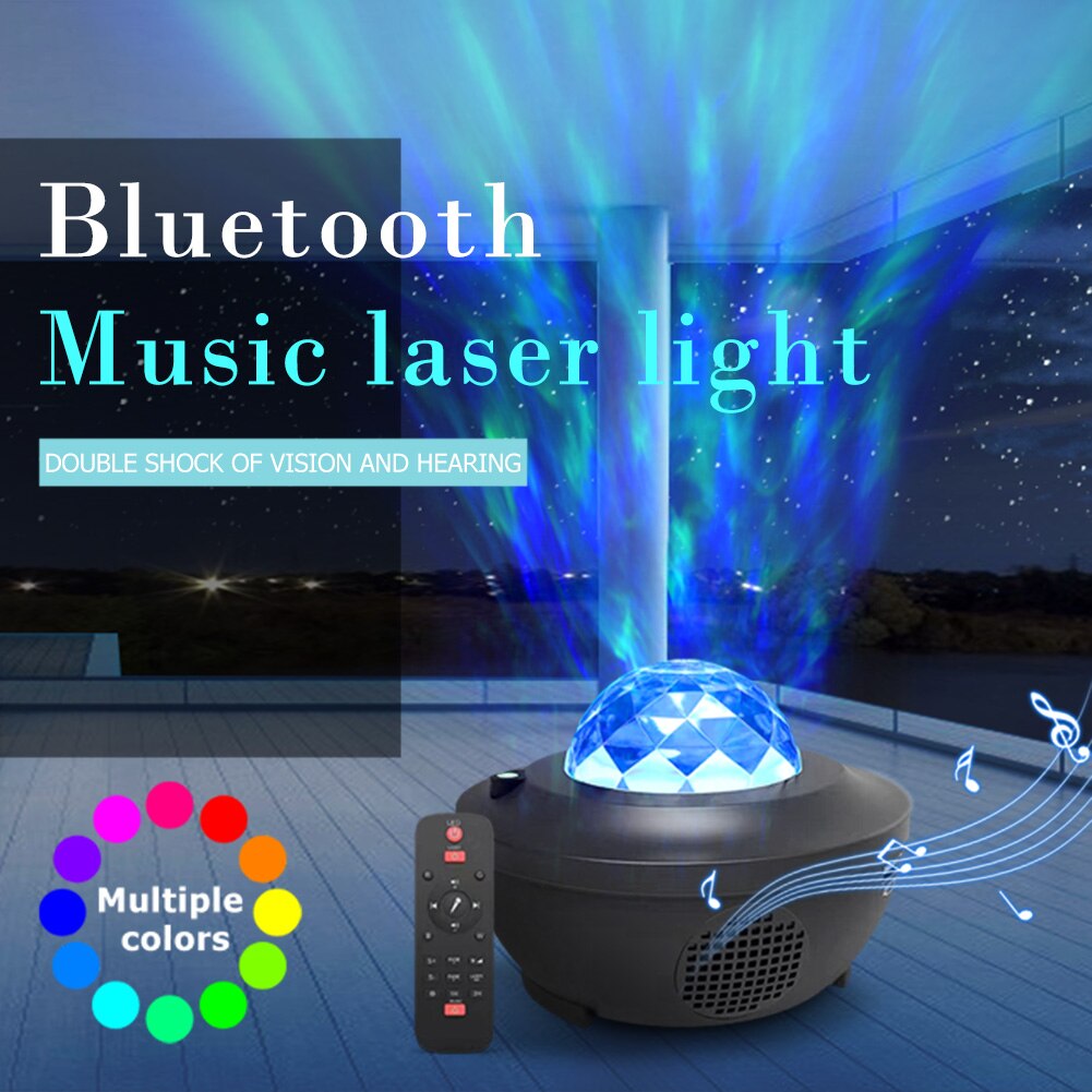 Led projektorljus bluetooth musikspelare fjärrkontroll disco lampa