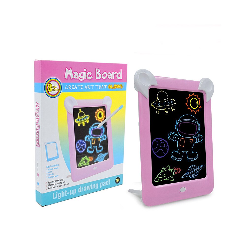 3D Magic Drawing Pad Fluorescerende Tekentafel Kids Puzzel Lichtgevende Magische Graffiti Schrijven 3D Lichtgevende Tekening Pad