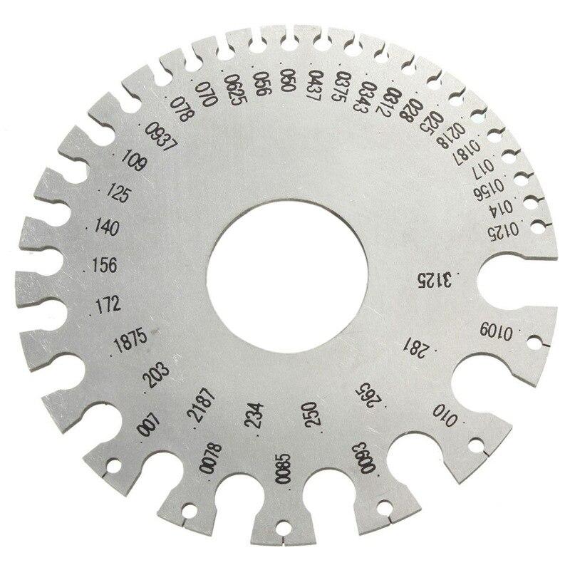1pc Precision Measure Tester Ruler Gauge Steel Round Wire SWG &amp; MM Measuring Gauge Millimetres Measuring Tool