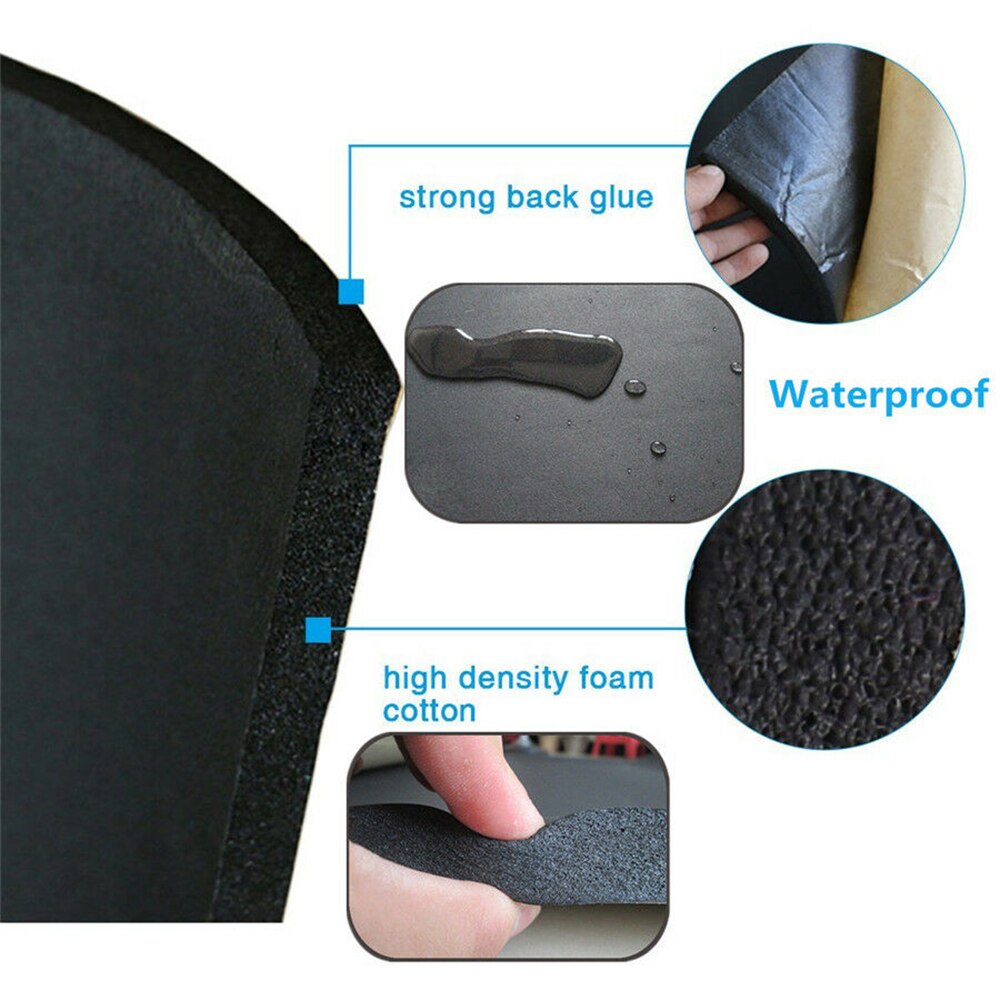 1x1m 10mm coche insonorizado aislamiento acústico sonido Deadener Material de espuma acústica coche Control de sonido Mat automotriz deadener pared