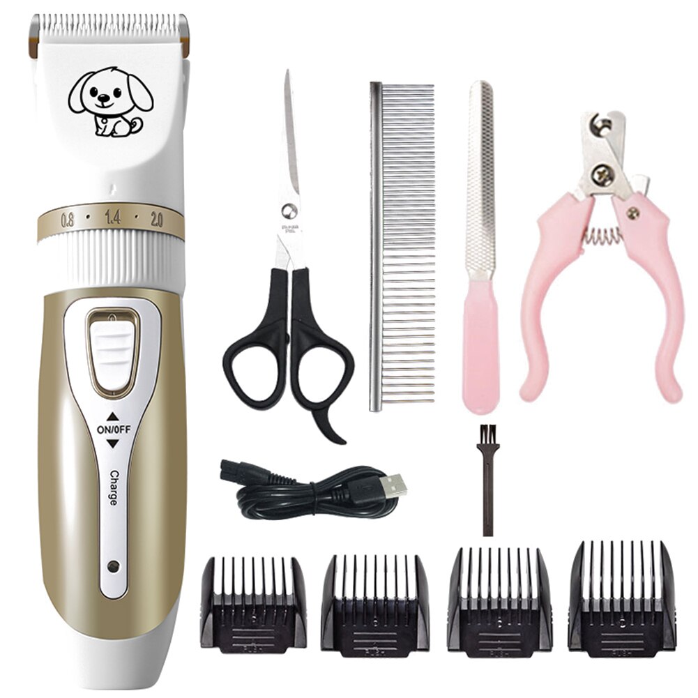 Dyrepleje klipper genopladeligt hundehårtrimmer katteklippemaskine kattehundhårtrimmer grooming cutter: F