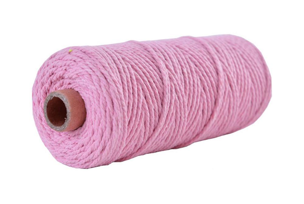 2mm diy knutsel macramé touw touw kleurrijk katoenen gedraaid koord 100 meter: Roze