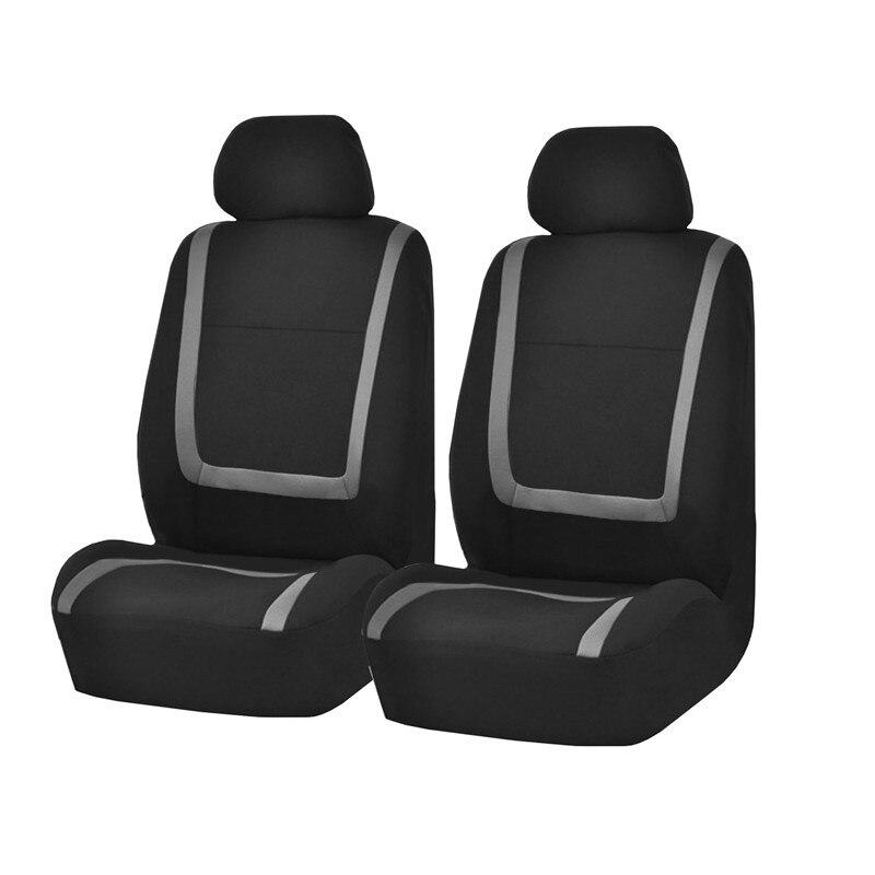 Universal- Auto Sitzbezüge einstellen Airbag Stoff passen Meisten Marken Fahrzeug Innen Zubehör Sitzbezüge Auto Auto Sitz Schutz: 2 Sitze grau Schwarz
