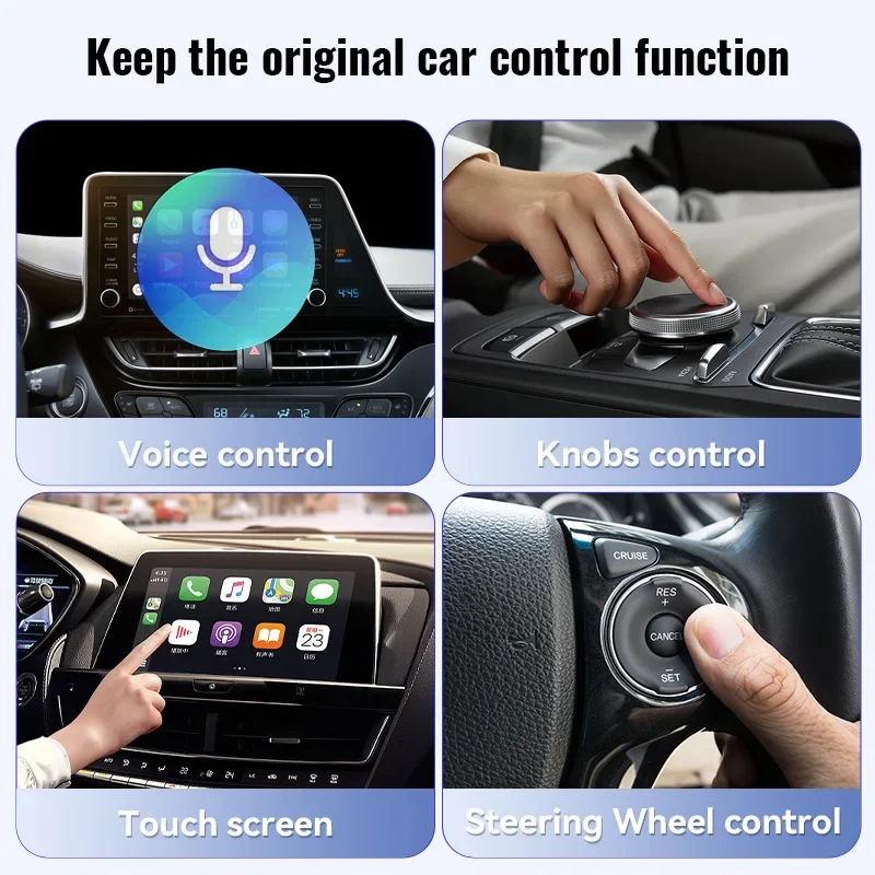 Adaptador de conexión automática para coche, dispositivo inalámbrico 2 en 1 con cable a Dongle inalámbrico, Bluetooth 5,0, Plug & Play, Mini AI Box