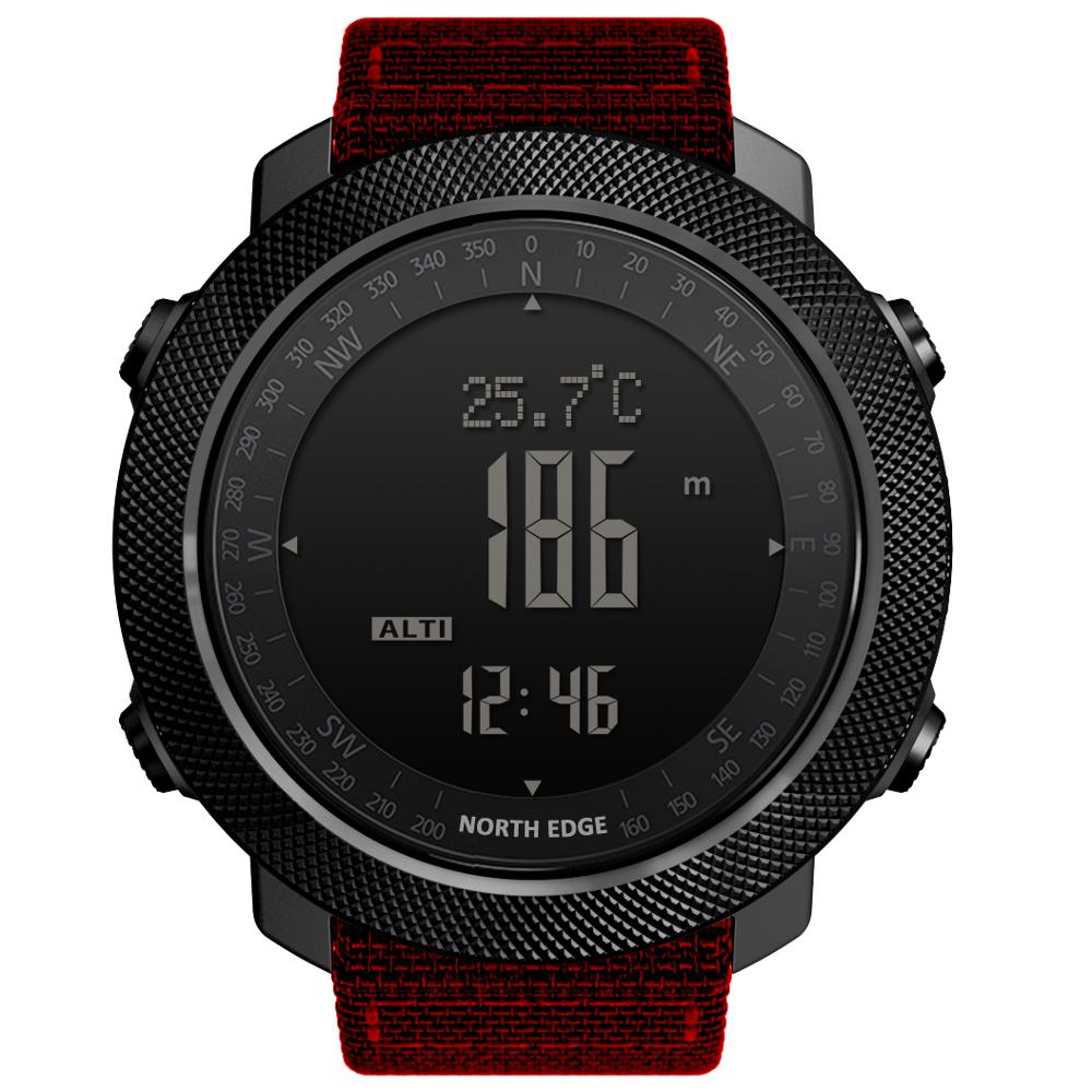 Norden Rand Smart Uhr Männer Sport Wandern Höhenmesser Tachometer Smartwatch Barometer Kompass Fitness Tracker Digitale Wearable: Rot