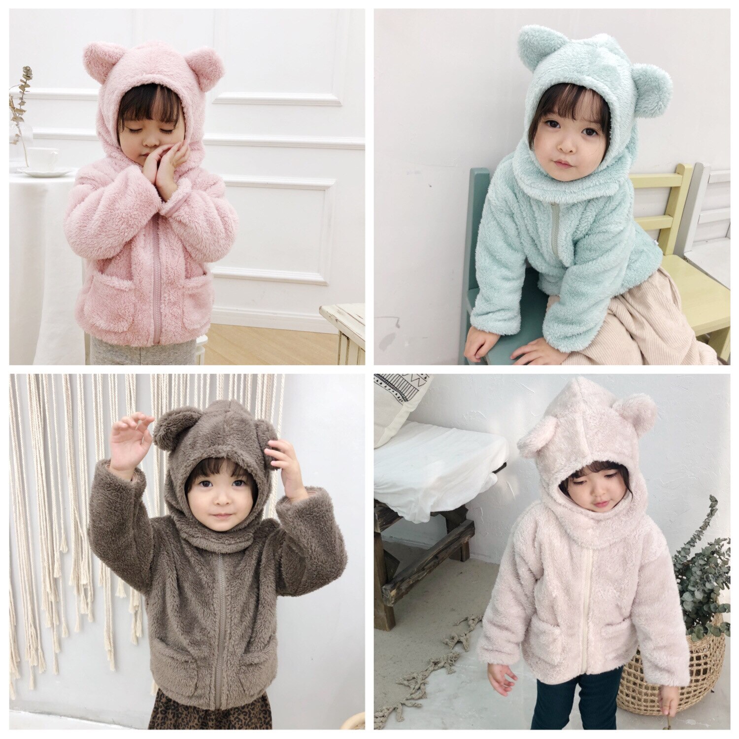 Kinderkleding in koreaanse stijl, kinderjasje, wollen trui + aparte mutsset