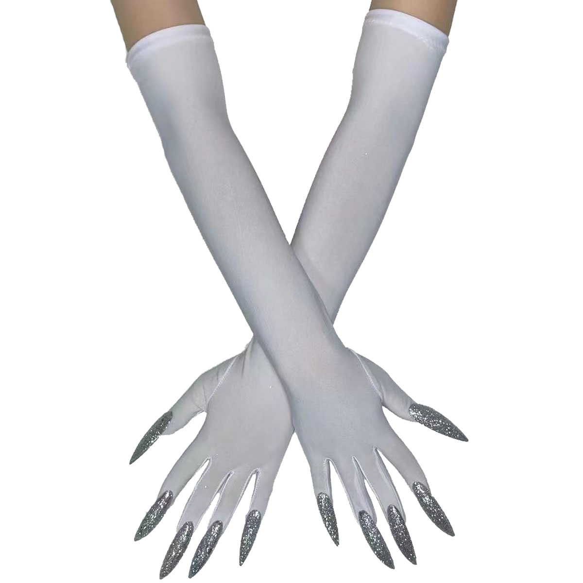 Cool Halloween Handschoenen Lange Ghost Klauw Jurk Up Handschoenen Mode Zwarte Lange Nagels Cosplay Halloween Grappig Handschoenen