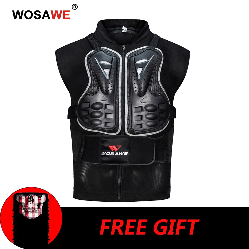 WOSAWE Motorcycle Armor Body Protective Gear Dirt Bike Spine Chest Back Shoulder Protectors Motocross Vest Rider Guards Support