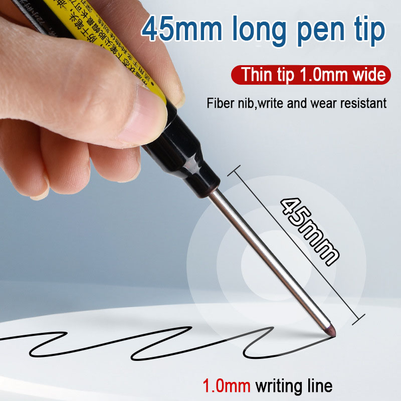 45mm långa spetsiga oljepennor vattentät snabbtorkande lämplig för träbearbetning kakel glas ritning markering kontor