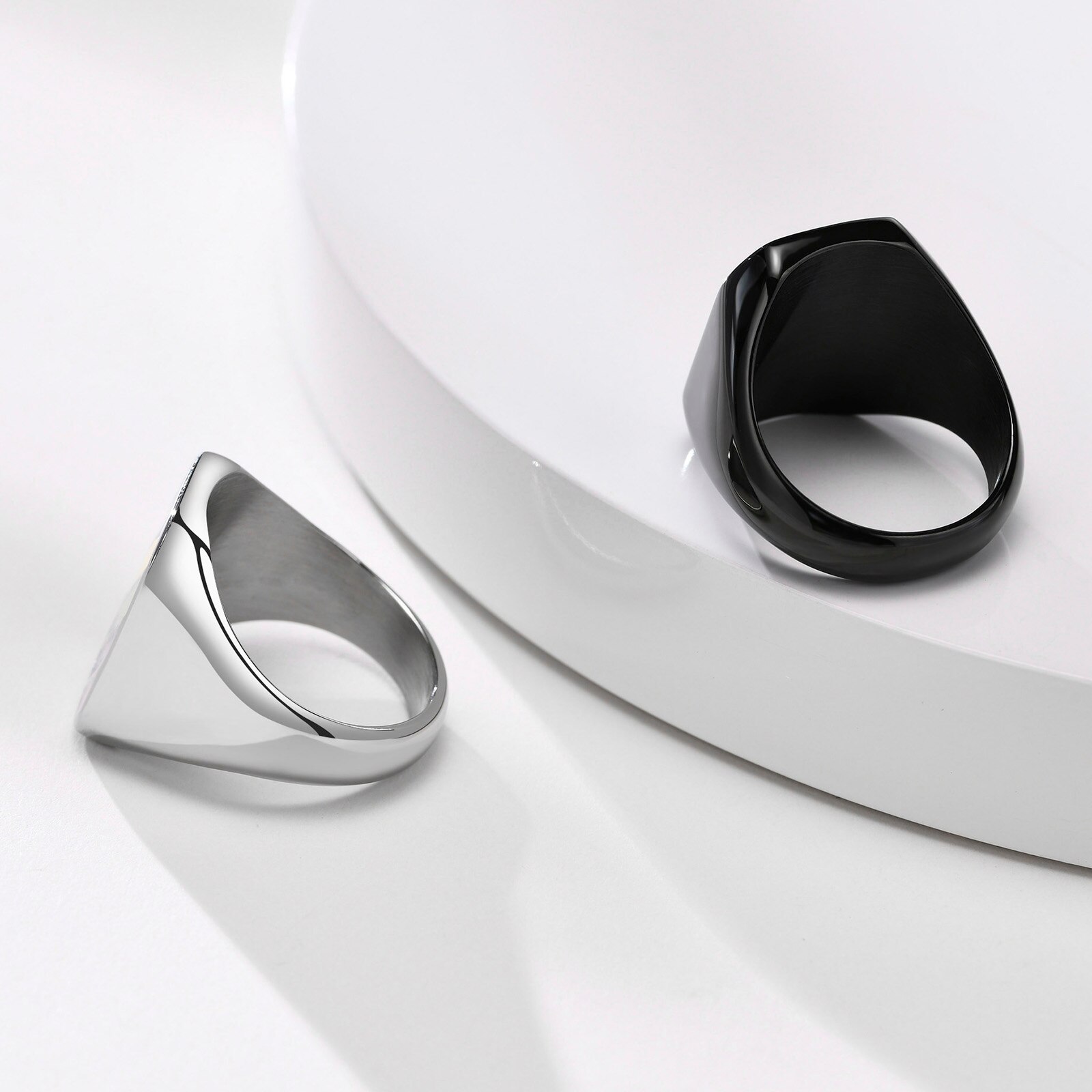 Stainless Steel Rainbow Ring Men Promise Jewelry Lesbian Gay Pride LGBT